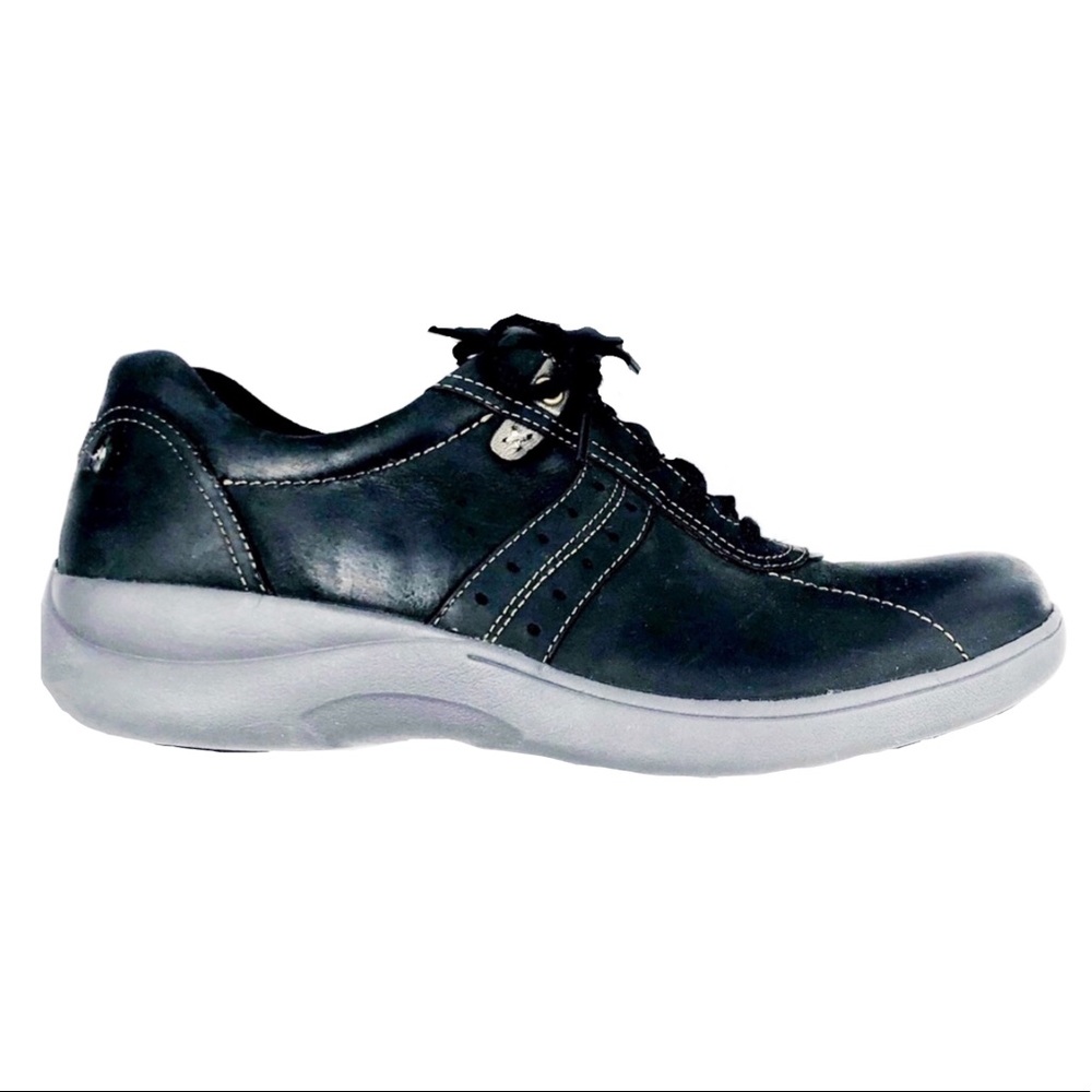 Aravon Womans Black Leather Oxford Sneaker Size 8N - Picture 2 of 8